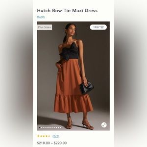 Anthropologie Hutch Bow Tie Maxi Dress Size 18W NWT